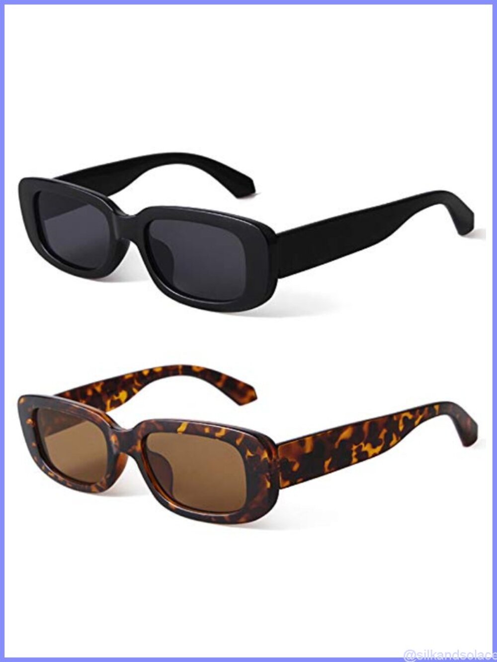 Retro Rectangle Square Sunglasses UV Protection Full Frame Unisex